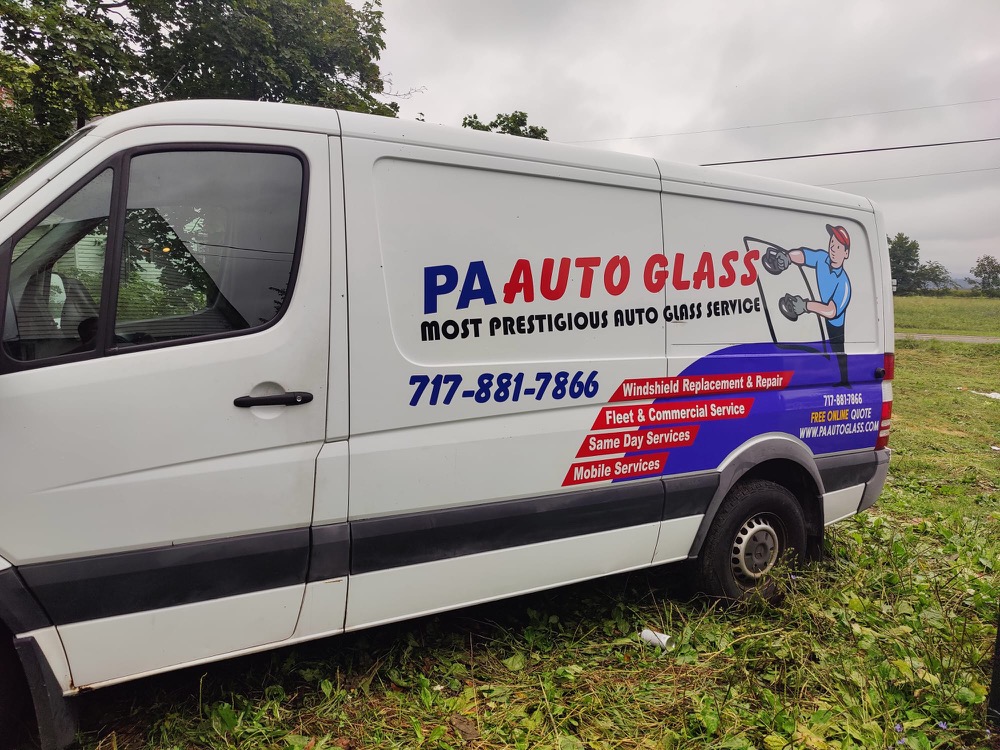 Van wrap with bold lettering